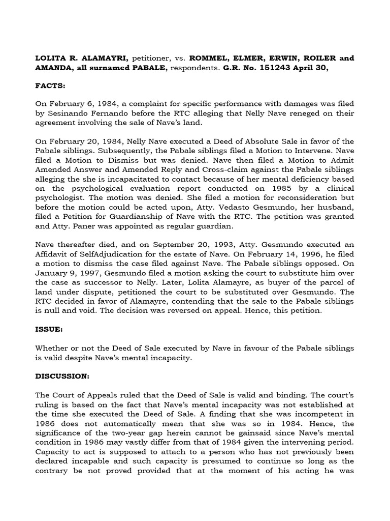 G r no 151243 facts of the case pdf legal guardian supreme