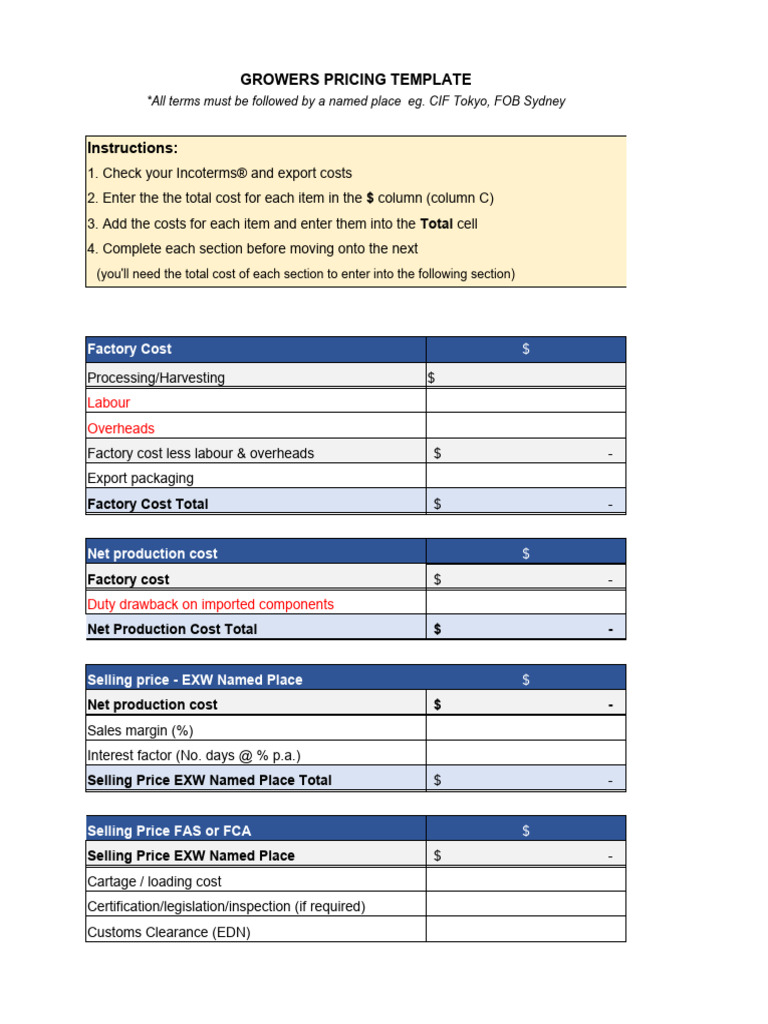 Pricing Template Growers Pricing | PDF | Business | Trade