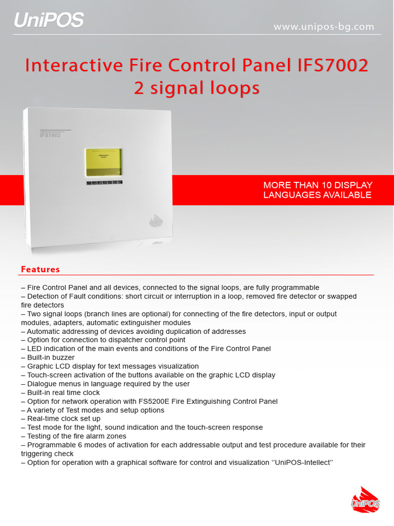 IFS7002 Fire Control Panel Overview | PDF | Touchscreen | Computing