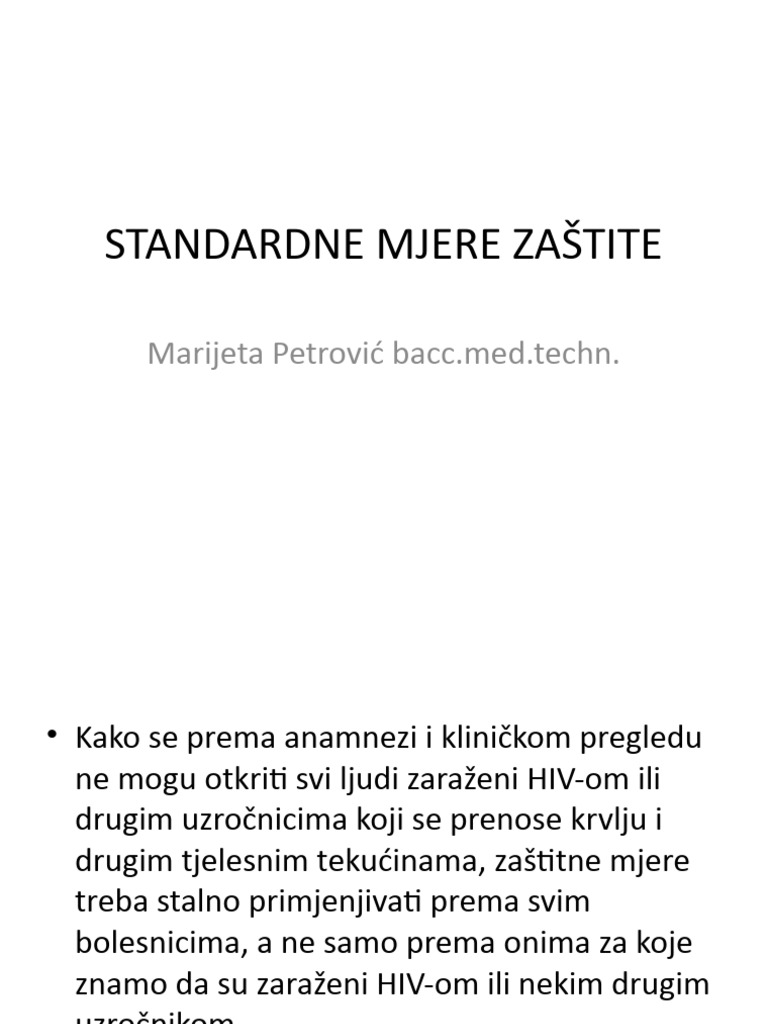 Standardne Mjere Zaštite | PDF