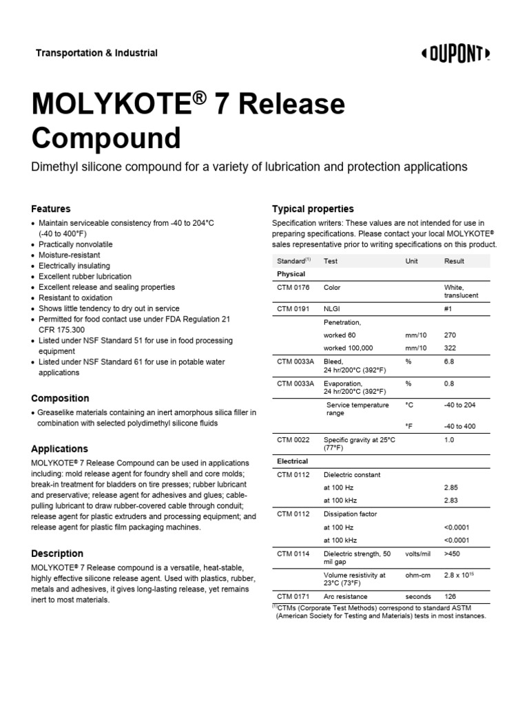 TechnicalDataSheet (TDS) 7RELEASECOMPOUND English 08012019 | PDF ...