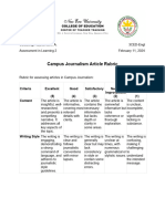 MP - M2 - A2 - Rubrics For Campus Journalism