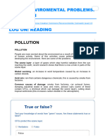Unit 1. Enviromental Problems: Pollution Log On: Reading