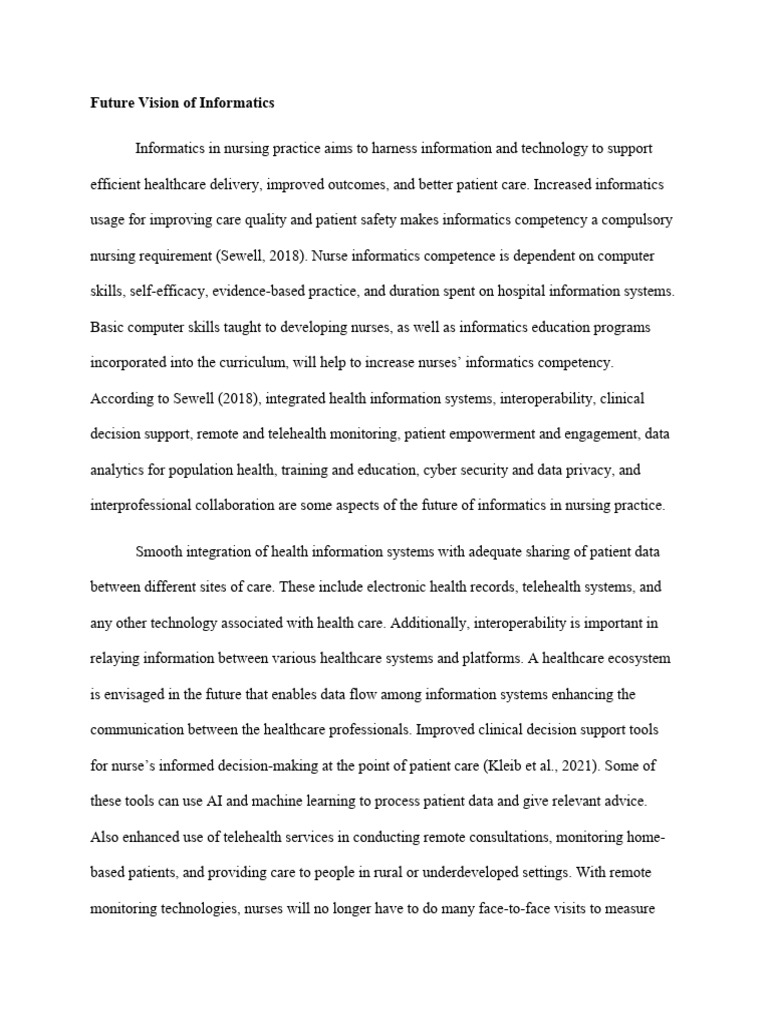 Future Vision of Informatics | PDF | Health Informatics | Health Care