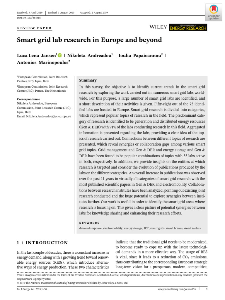 Smart Grid Lab Research in Europe and Beyond, Luca Jansen, 2019 | PDF ...