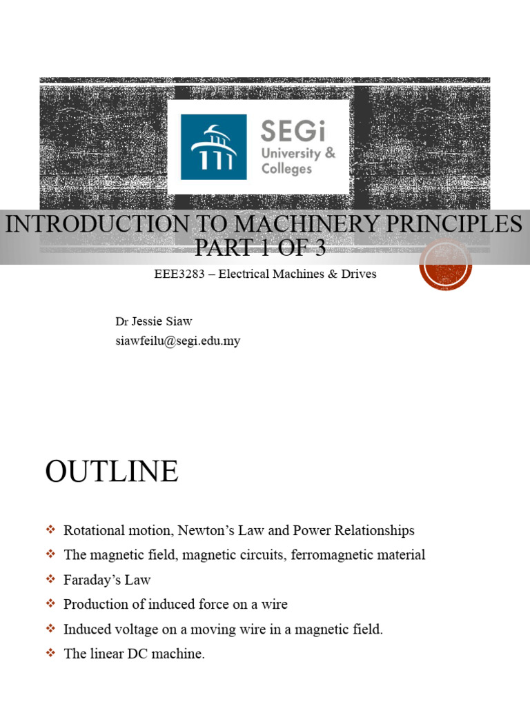 Introduction to Machinery Principles | PDF | Electric Motor | Rotation ...