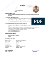 Simple Fresher Resume Format