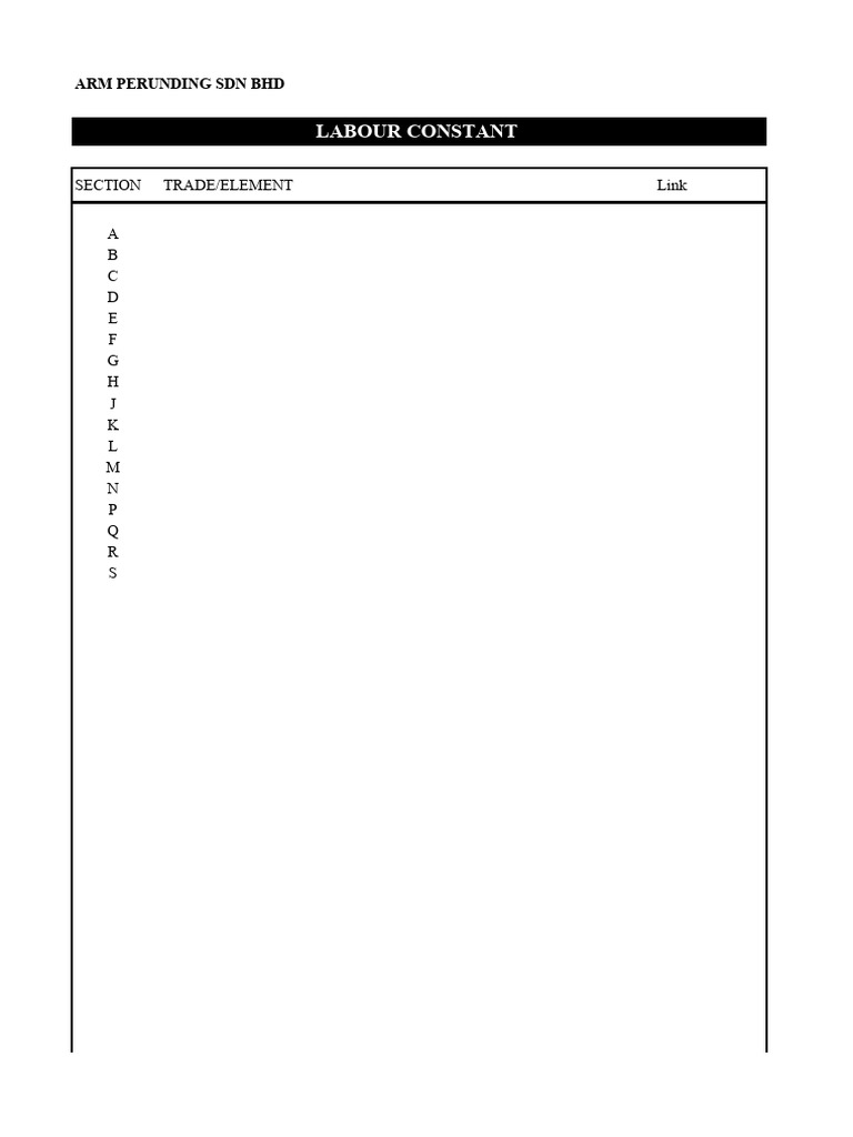 Labour Constants for Construction Works | PDF | Building ...