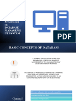 Presentation On Database Manageme NT System: by Fushath Nazneen Banu