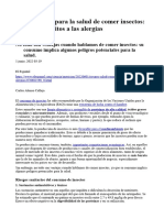 Cinco Riesgos para La Salud de Comer Insectos - Carlos Alonso Calleja