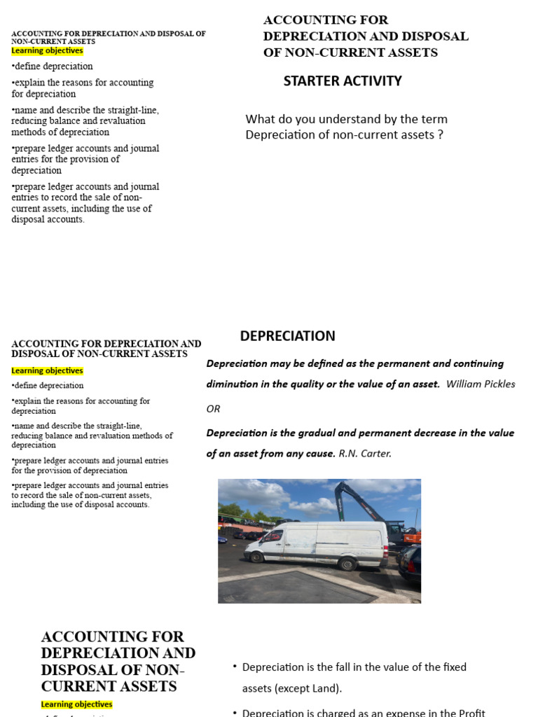 Account For Depreciation and Disposal of Non Current Assets LG | PDF ...