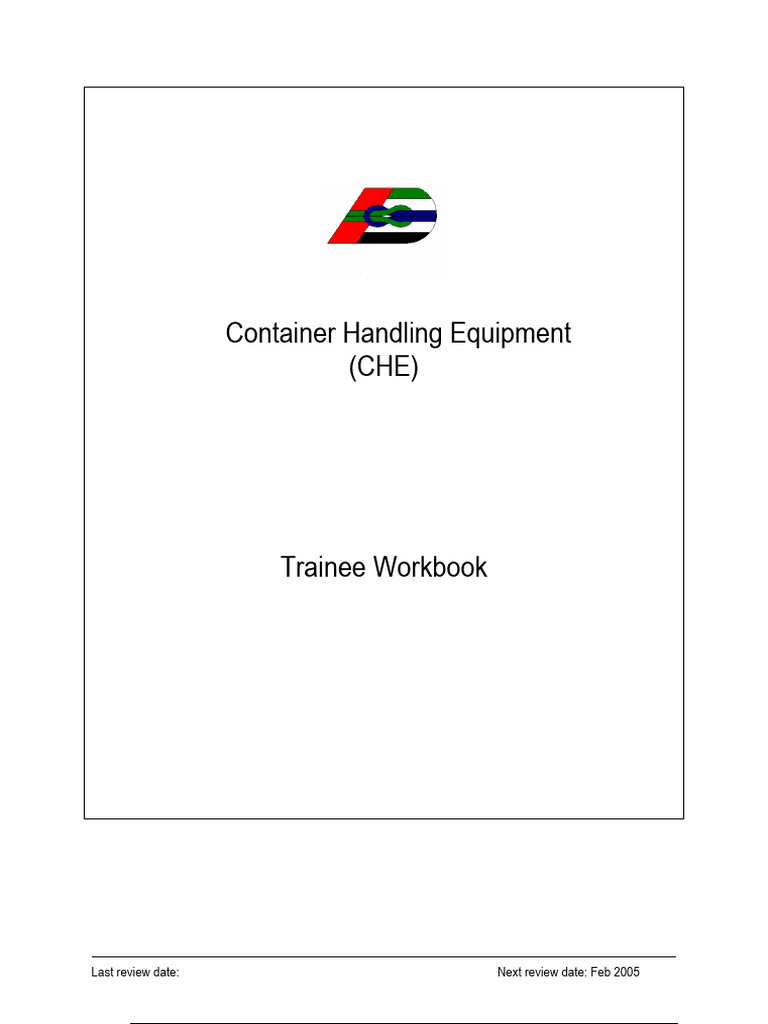 Container Handling Equipment Training Guide | PDF | Occupational Safety ...