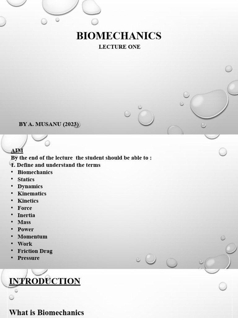 Introduction to Biomechanics Concepts | PDF | Force | Stress (Mechanics)