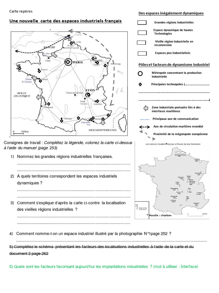Carte des espaces industriels en France | PDF | Économie