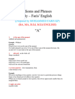 Didioms and Phrases (Faris' English)