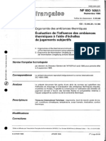 NF ISO 10551-1995 - Ergonomie des ambiances thermiques - Eval de l'influence des ambiances avec échelles subjectives