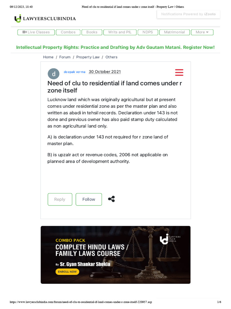 CLU Requirements for R Zone Land | PDF | Internet Forum | Internet Privacy