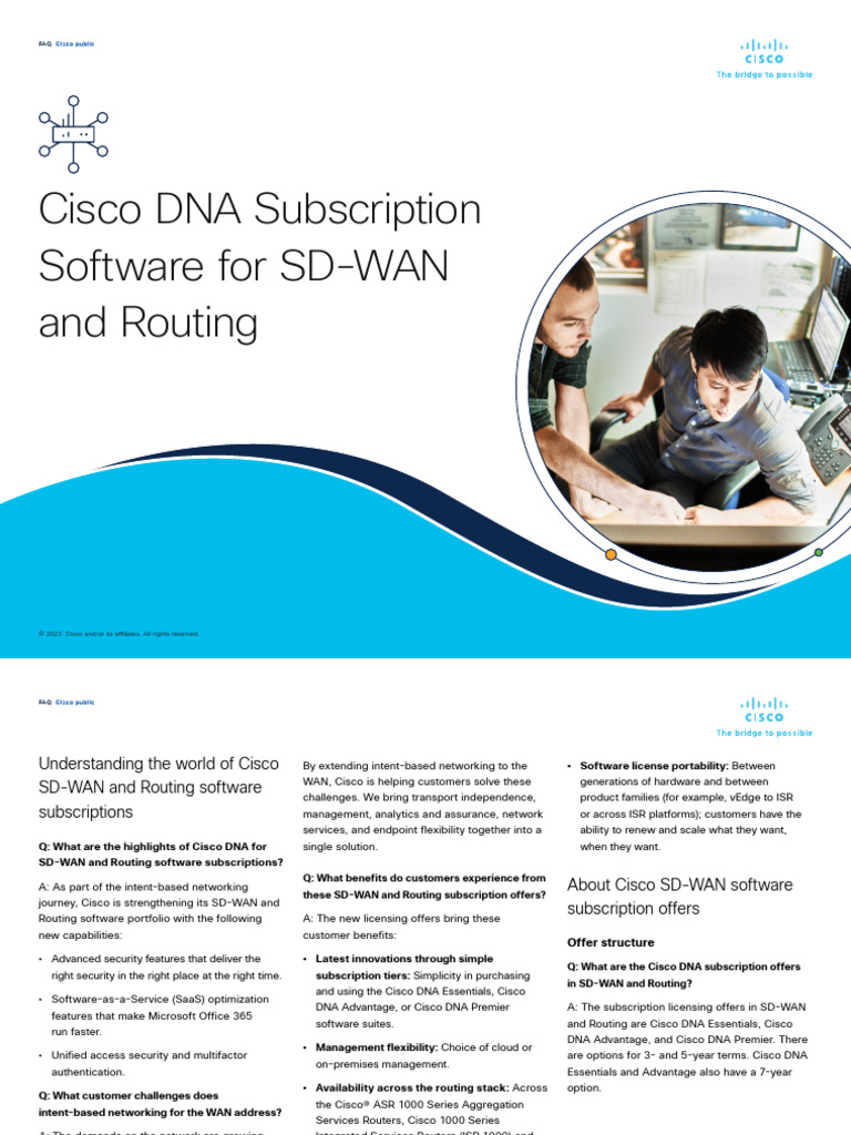 Cisco DNA Subscription Software For SDWAN and Routing FAQ Nb06DnaSw