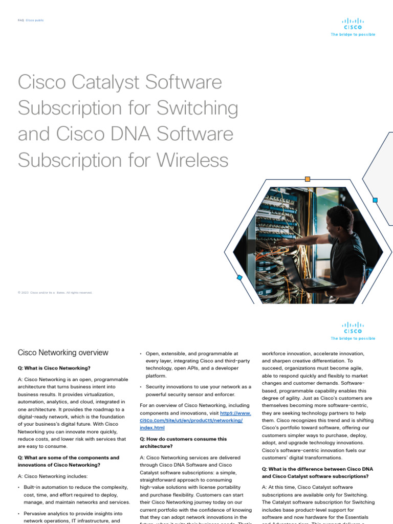 Cisco Catalyst Software Subscription For Switching and Cisco DNA ...