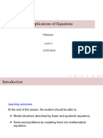 Introductions To Equations Lesson 1 Mths 113