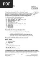 PG Power Generation Product Rationalization