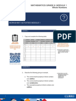 9 - Module 1 Whole Numbers Worksheet