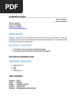 Alamdar Safety Officer CV