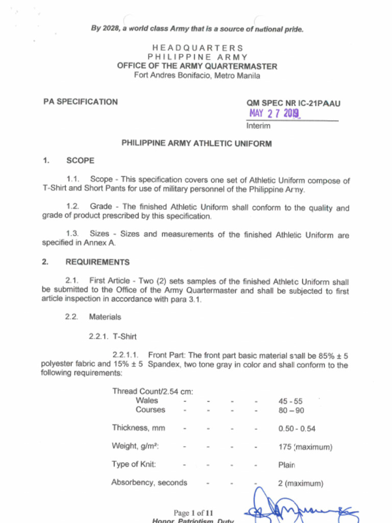 Philippine Army Athletic Uniform CC | PDF