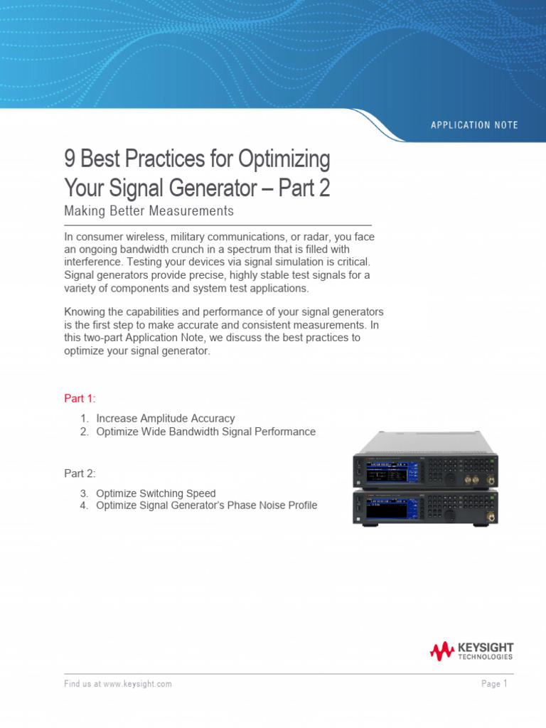 Best Practices For Optimizing Your Signal Generator Part 2 Pdf