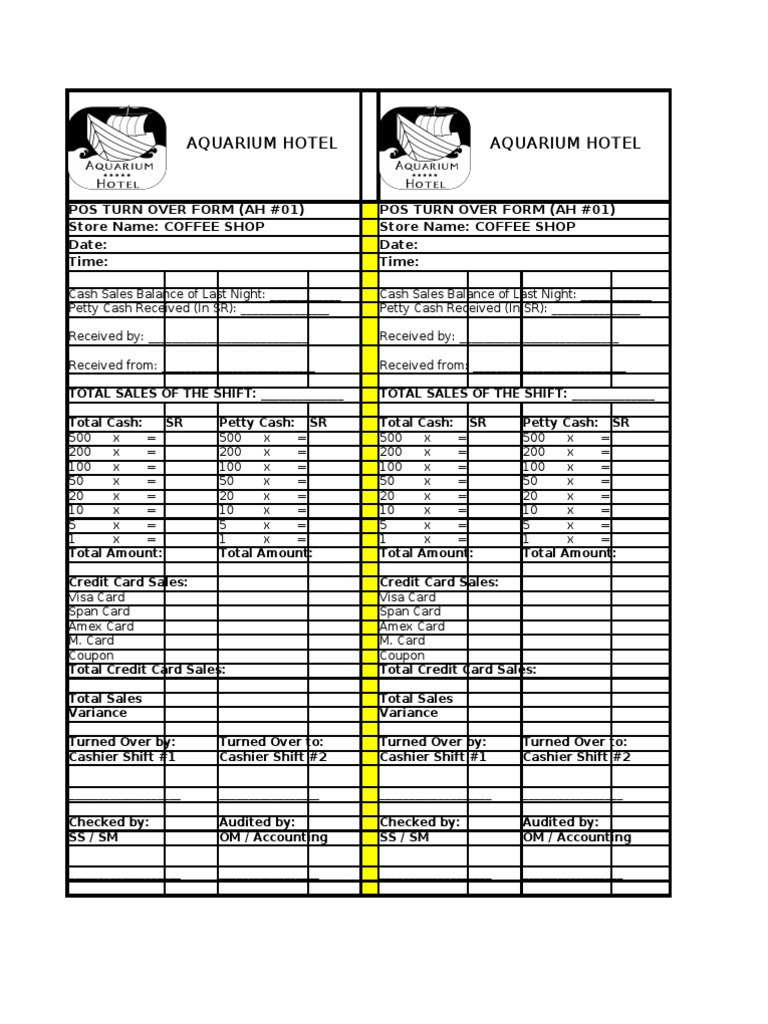 Coffee Shop Forms Point Of Sale American Express