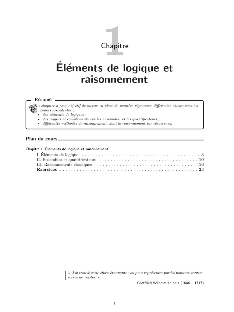 Éléments de logique et raisonnement | PDF | Ensemble (Mathématiques ...