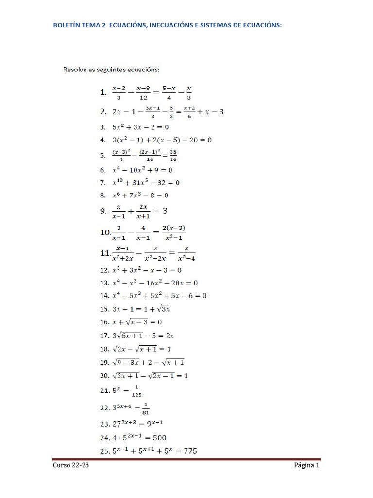 Boletín Tema 2 | PDF