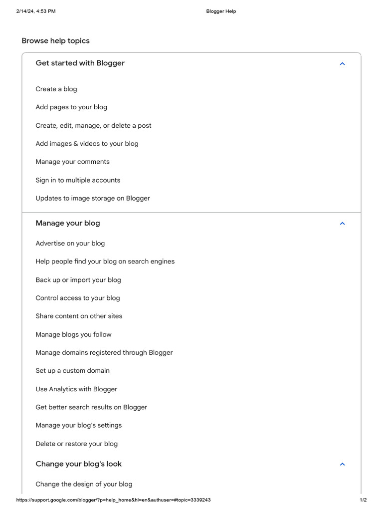 Blogger Help: Manage Your Blog Effectively | PDF