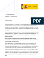 Carta a La CE Del Presidente Del Gobierno y El Primer Ministro de Irlanda