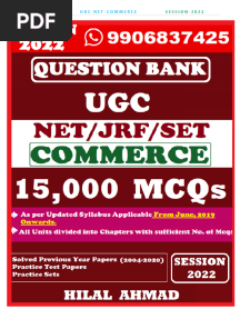 MCQ Nta Ugc Commerce Book 2022 (Sample)