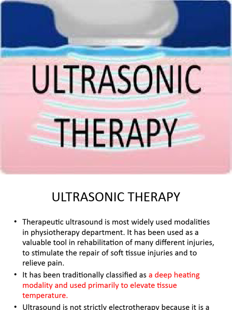 Ultrasonic Therapy in Physiotherapy | PDF | Ultrasound | Hertz