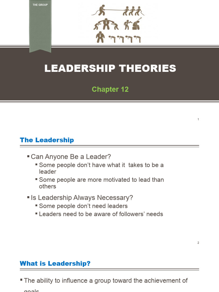 Chapter 12 - Leadership Theories | PDF | Leadership | Power (Social And ...