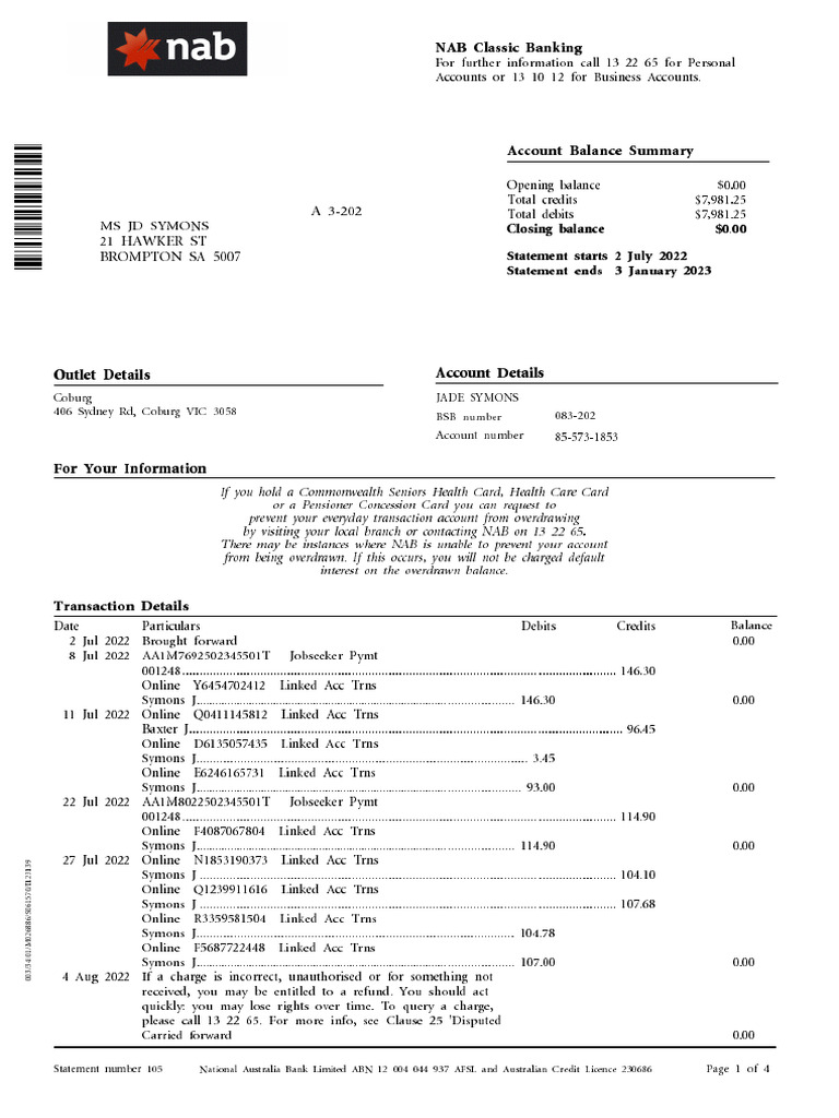 Bank Statement | PDF | Debits And Credits | Tax Refund