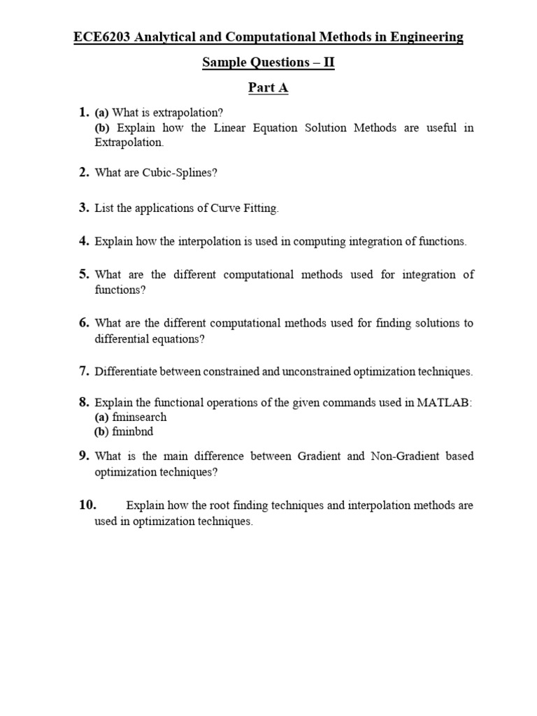 Analytical Methods in Engineering Exam Questions | PDF | Mathematical ...