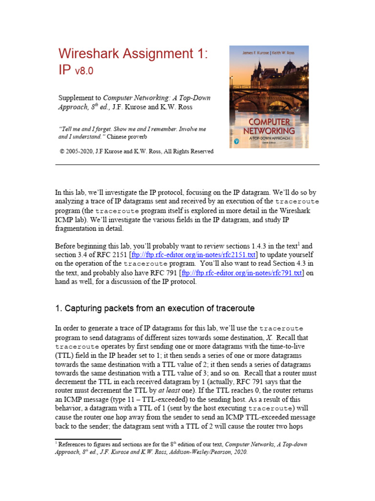 Wireshark Assignment 1 IP | PDF