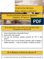 A REVOLUÇÃO RUSSA Antecedentes, Causas e Contextos