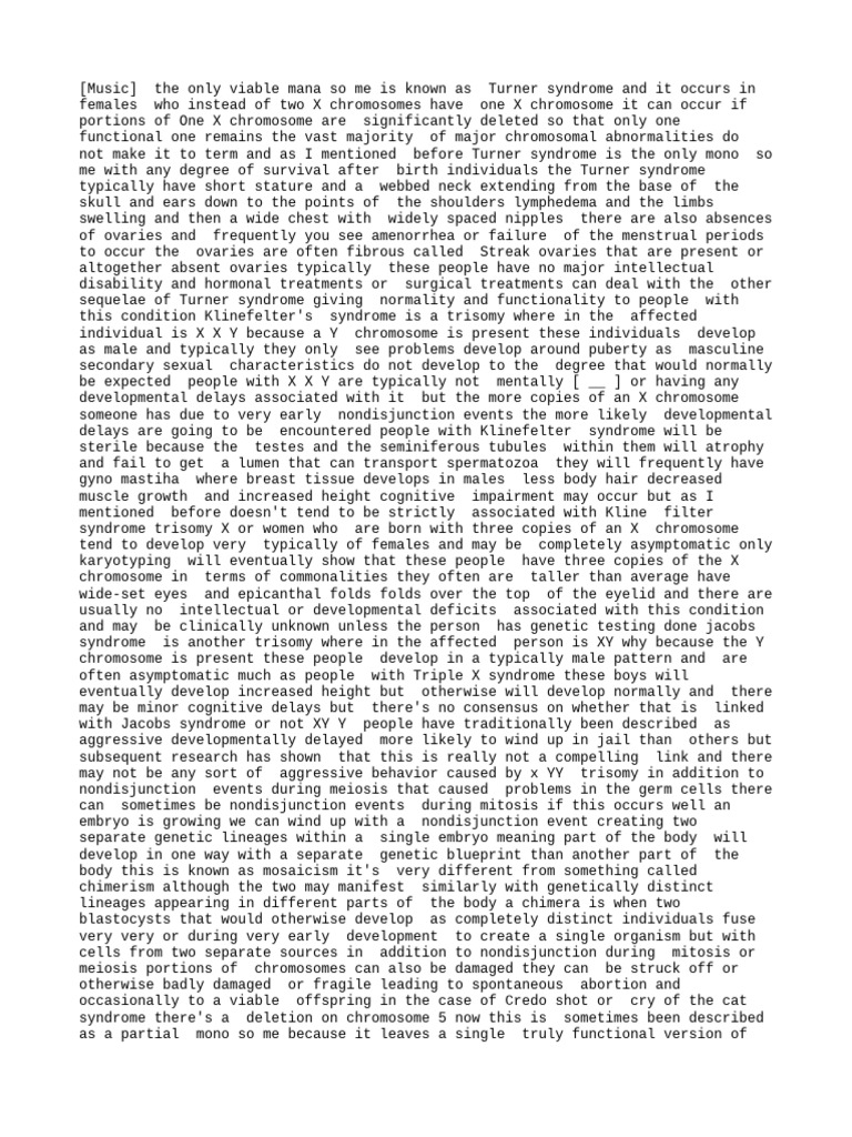 Ccs From Yt Video About Chromosomal Abnormalities Pdf