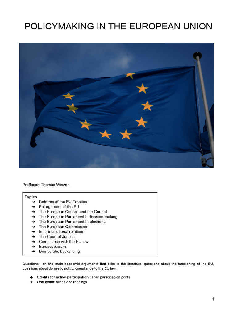 EU Policymaking for Academics | PDF | Enlargement Of The European Union ...
