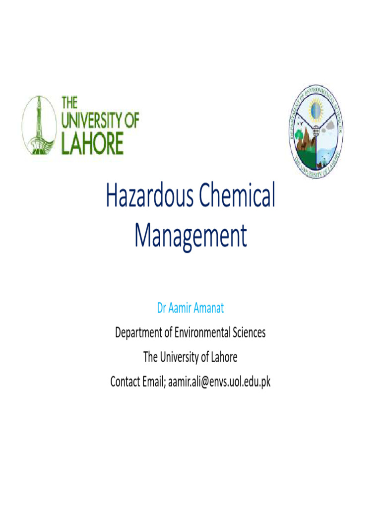 06 Hazardous Chemical Management Pdf Hazards Dangerous Goods
