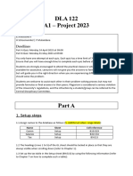 DLA 122 A1 - Project 2023: 1. Setup Steps