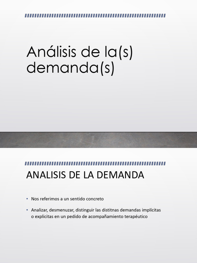 Análisis de la Demanda Terapéutica | PDF
