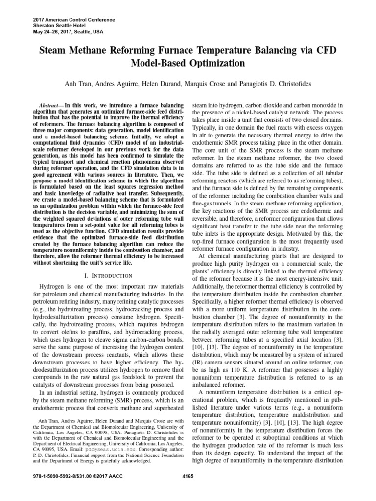 CFD Optimization for Hydrogen Reformers | PDF | Computational Fluid ...