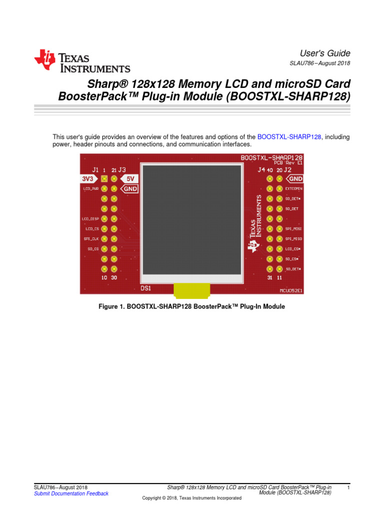 Sharp 128x128 Memory LCD A | PDF | Computers | Technology & Engineering