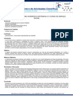 A Expansão Do Ensino Superior À Distância e o Curso de Serviço Social