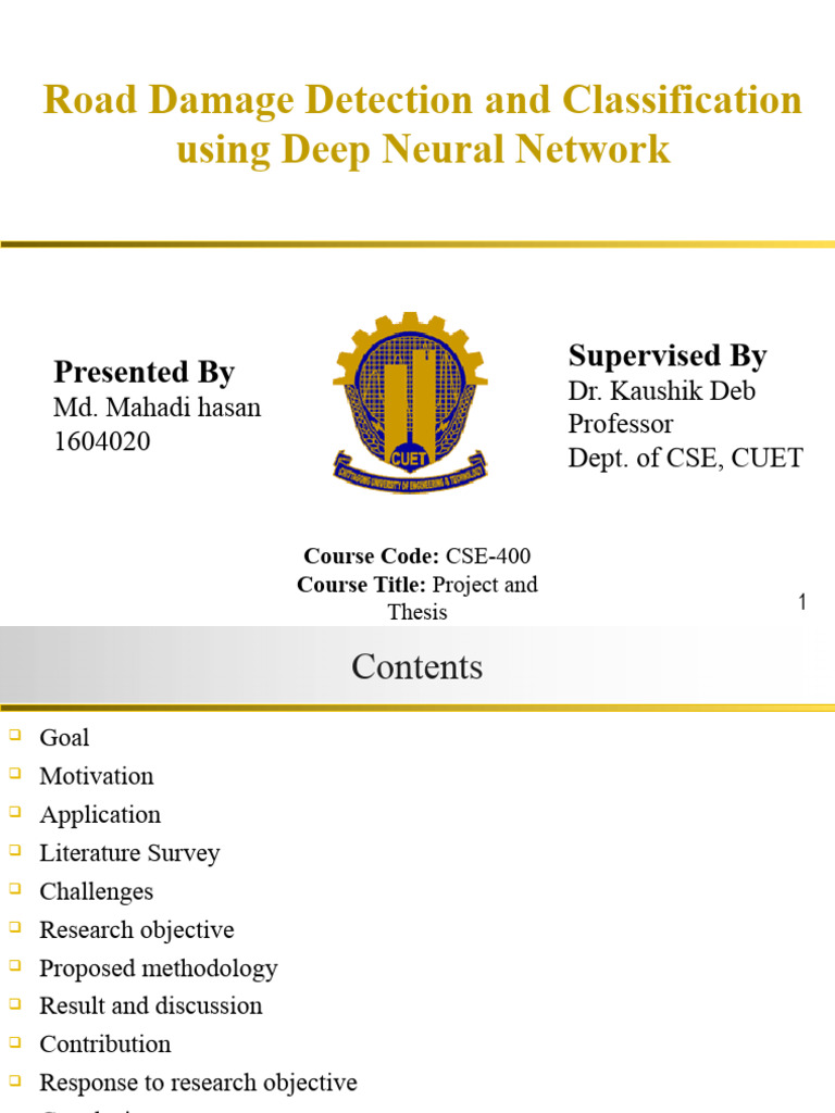 Deep Learning for Road Damage Detection | PDF | Sensitivity And ...